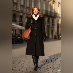Marina Rinaldi By Max Mara Wool And Cashmere Coat Size 19